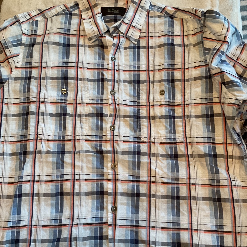 Short-Sleeve Plaid Button-Up Shirt by Saint Cole